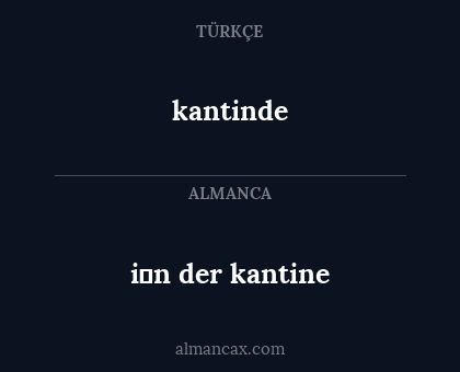 i̇n der kantine - kantinde