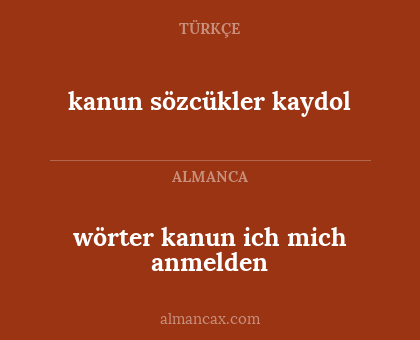 kanun sözcükler kaydol - wörter kanun ich mich anmelden
