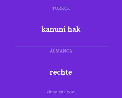 rechte - kanuni hak