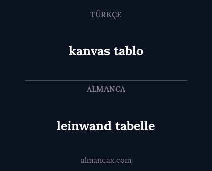 kanvas tablo - leinwand tabelle