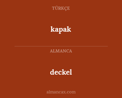 deckel - kapak