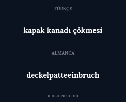 kapak kanadı çökmesi - deckelpatteeinbruch