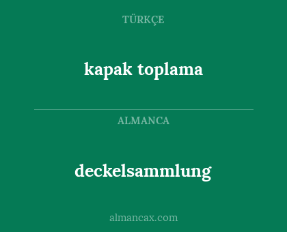 deckelsammlung - kapak toplama