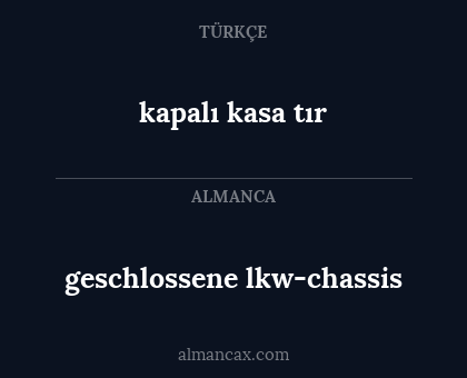 geschlossene lkw-chassis - kapalı kasa tır