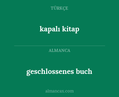 geschlossenes buch - kapalı kitap