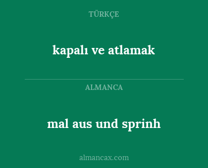 mal aus und sprinh - kapalı ve atlamak