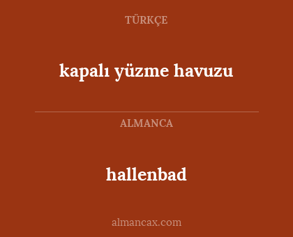 kapalı yüzme havuzu - hallenbad