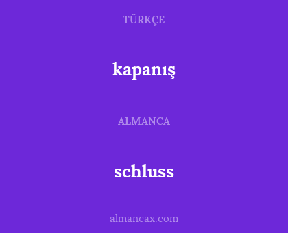 kapanış - schluss