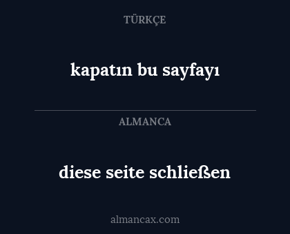 kapatın bu sayfayı - diese seite schließen