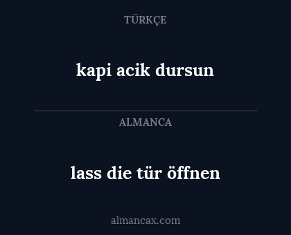 kapi acik dursun - lass die tür öffnen