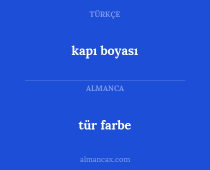 kapı boyası - tür farbe