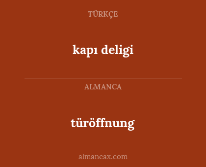 türöffnung - kapı deligi