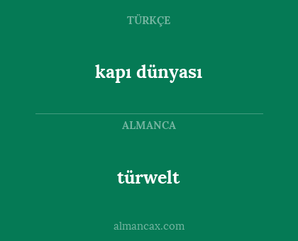 türwelt - kapı dünyası