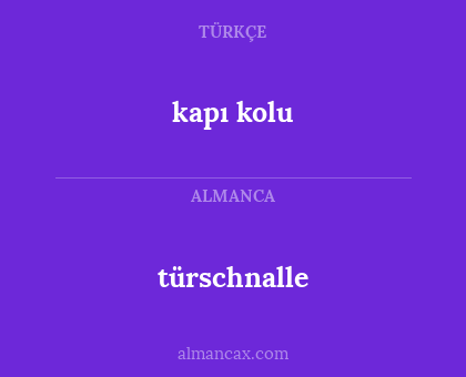 kapı kolu - türschnalle
