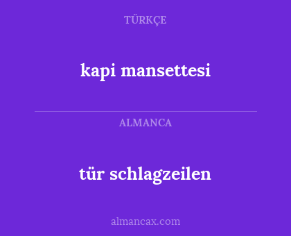 kapi mansettesi - tür schlagzeilen