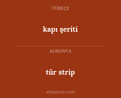 kapı şeriti - tür strip