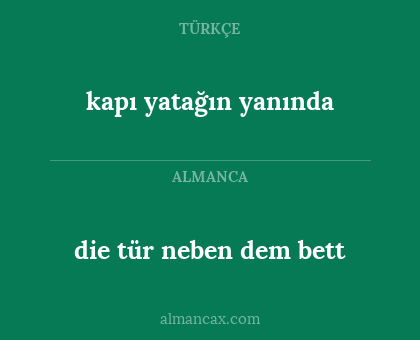 die tür neben dem bett - kapı yatağın yanında
