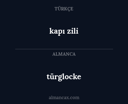 kapı zili - türglocke