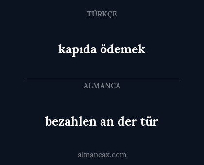 kapıda ödemek - bezahlen an der tür
