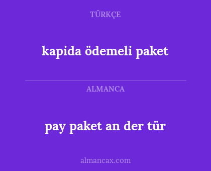 pay paket an der tür - kapida ödemeli paket