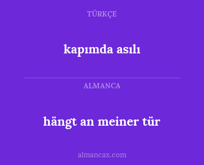 hängt an meiner tür - kapımda asılı