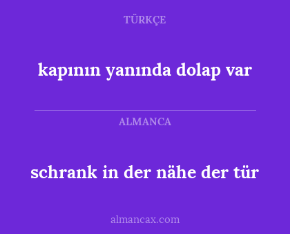 schrank in der nähe der tür - kapının yanında dolap var