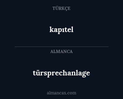 türsprechanlage - kapıtel