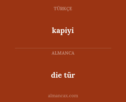 kapiyi - die tür