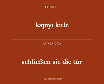 kapıyı kitle - schließen sie die tür