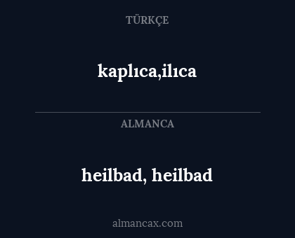kaplıca,ilıca - heilbad, heilbad
