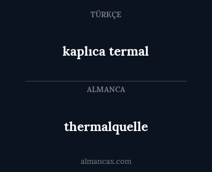 kaplıca termal - thermalquelle