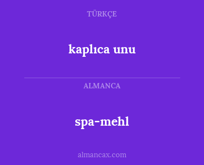 kaplıca unu - spa-mehl