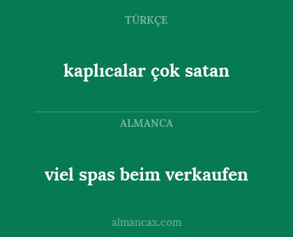 kaplıcalar çok satan - viel spas beim verkaufen
