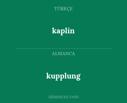 kaplin - kupplung
