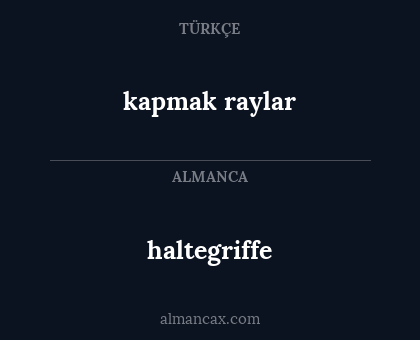 haltegriffe - kapmak raylar