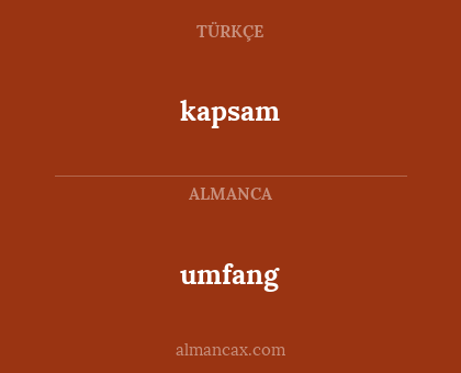 kapsam - umfang