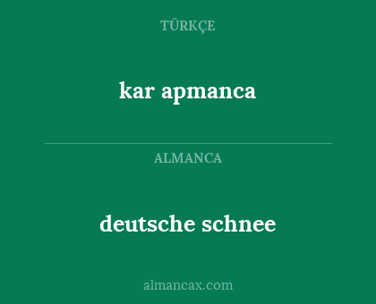 deutsche schnee - kar apmanca