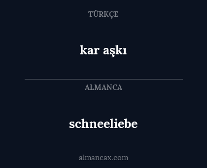 kar aşkı - schneeliebe