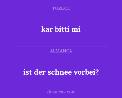 kar bitti mi - ist der schnee vorbei?