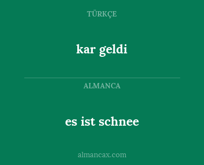 kar geldi - es ist schnee