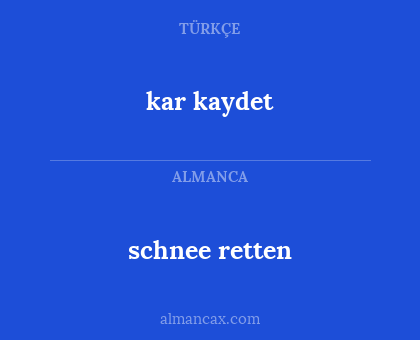 schnee retten - kar kaydet