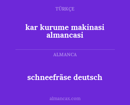 schneefräse deutsch - kar kurume makinasi almancasi