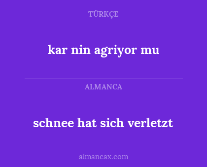 schnee hat sich verletzt - kar nin agriyor mu