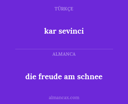 kar sevinci - die freude am schnee
