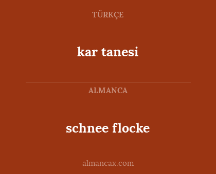 kar tanesi - schnee flocke