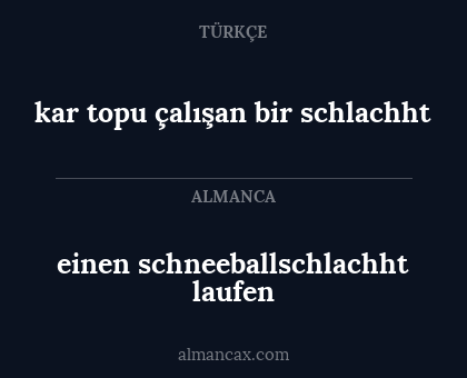 einen schneeballschlachht laufen - kar topu çalışan bir schlachht