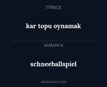 schneeballspiel - kar topu oynamak