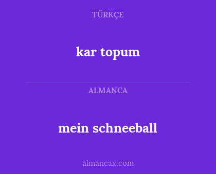 kar topum - mein schneeball