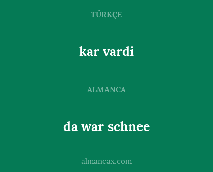 kar vardi - da war schnee