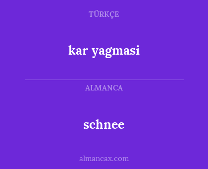 schnee - kar yagmasi